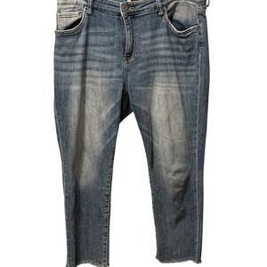 Kut From The Kloth Women's Cropped Straight Jeans Size 14P 14 Petite